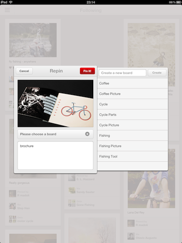 Pinterest iPadアプリ repin4