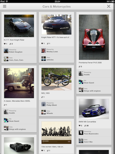 Pinterest iPadアプリ Cars  Motorcycles
